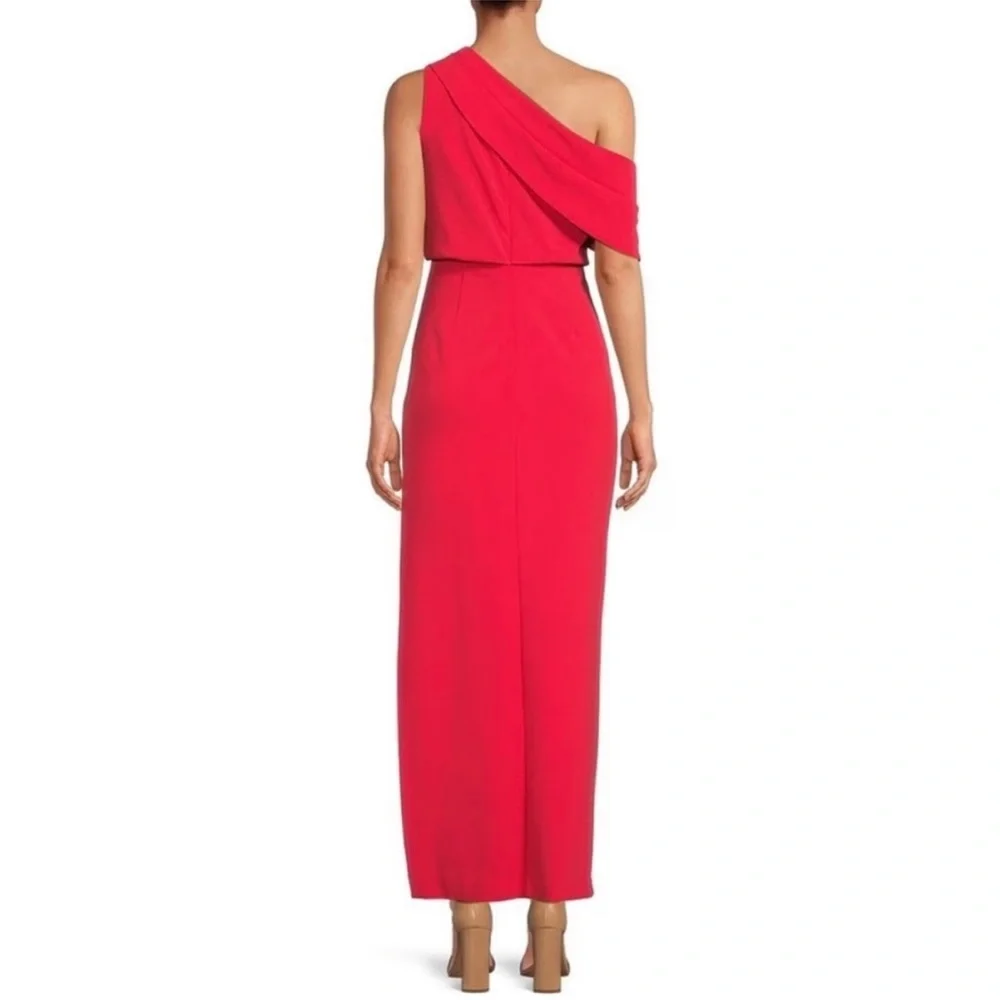 Belle Badgley Mischka Raya One Shoulder Draped Side Slit Maxi Dress - Picture 5 of 16